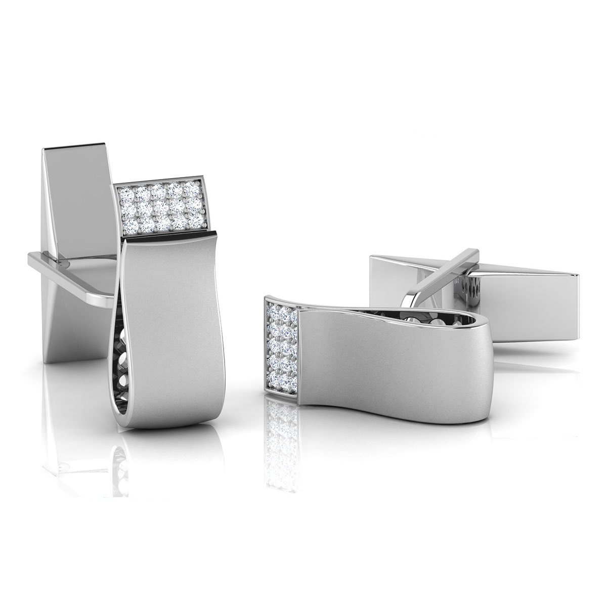 Natural diamond cufflinks