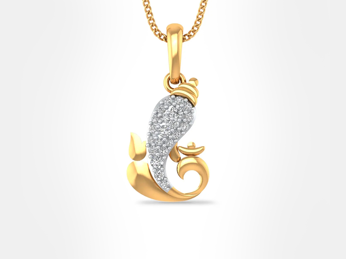 Ganesha and Om diamond pendant