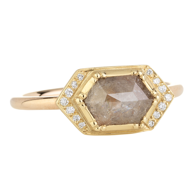 Diamond Geo Halo Ring