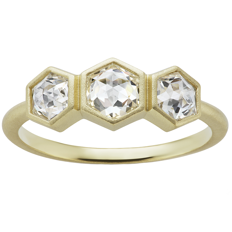 Hexagonal Trio Ring