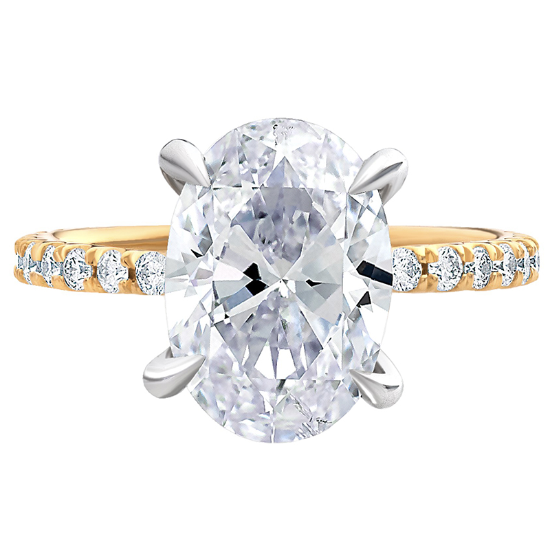 Two Tone Diamond Engagement Ring