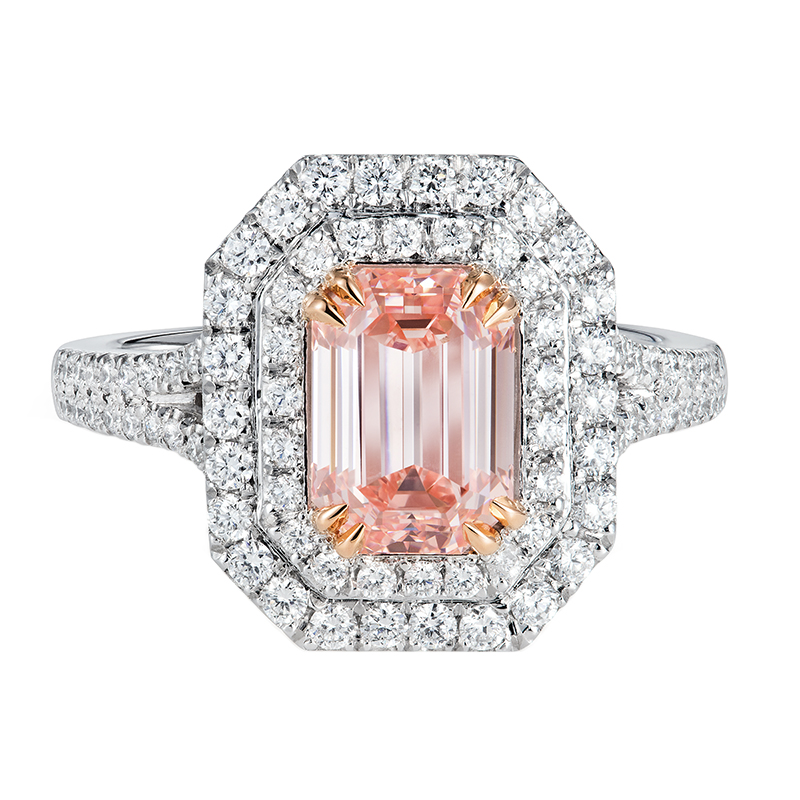 Platinum and 18 Karat Rose Gold Queen Peach Ring