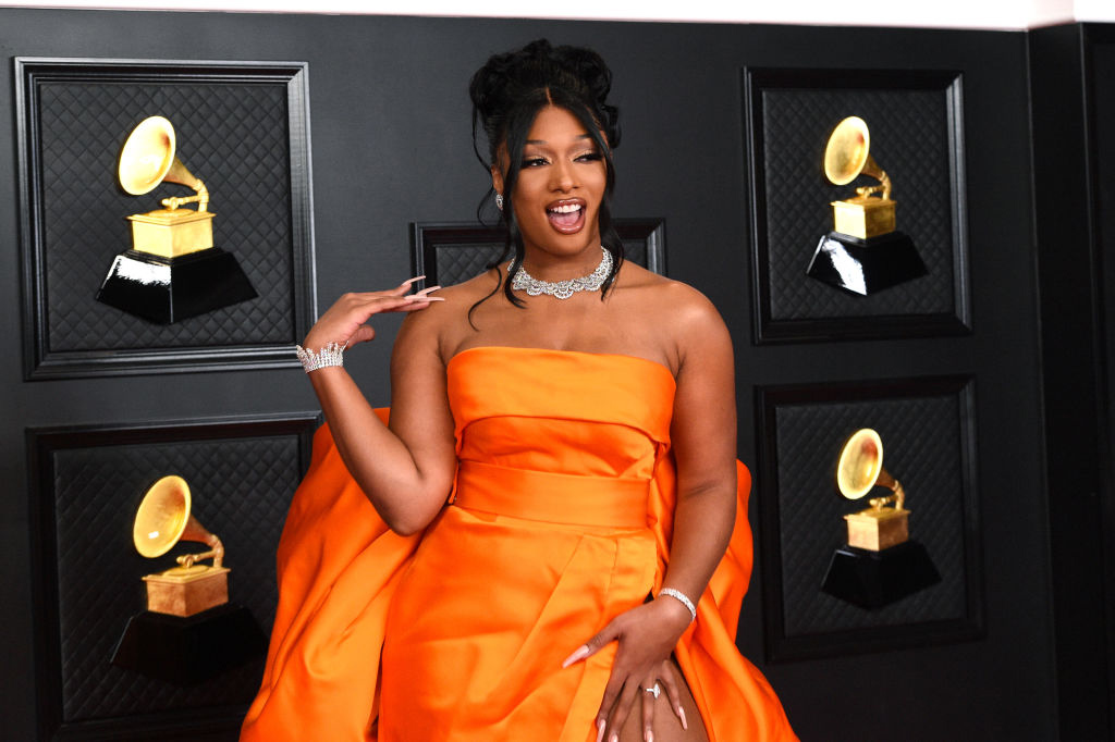 Megan thee Stallion Diamond Jewelry Style at the 2021 Grammy Awards