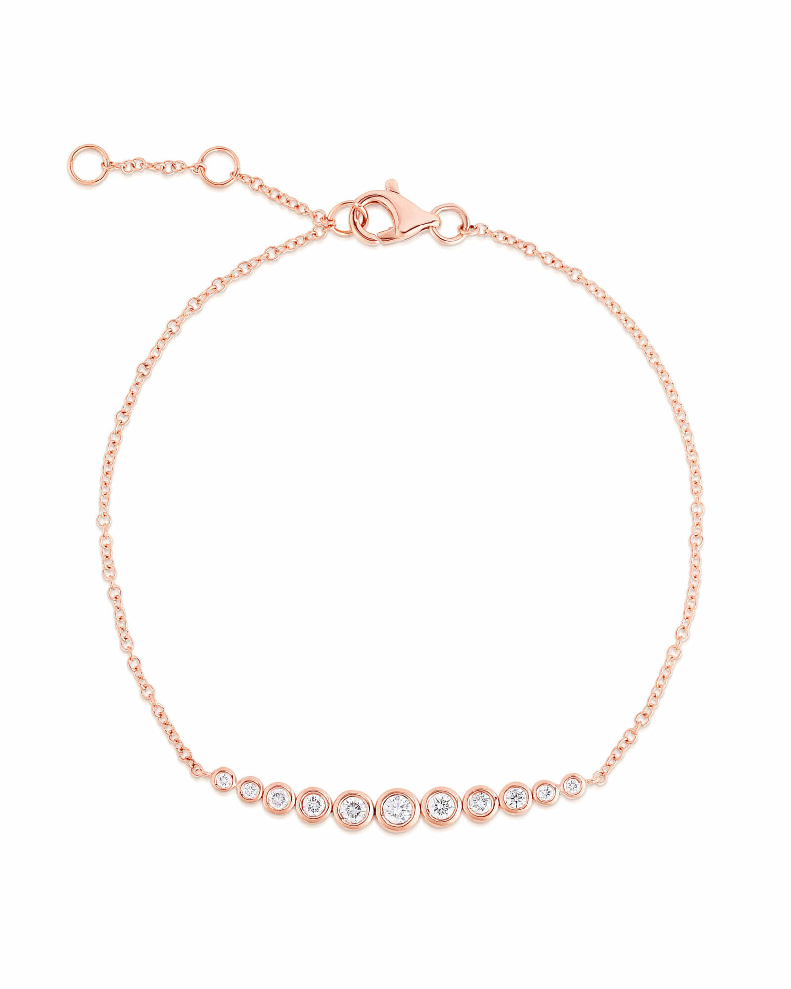 Graduated Diamond Bezel Soft Chain Bracelet