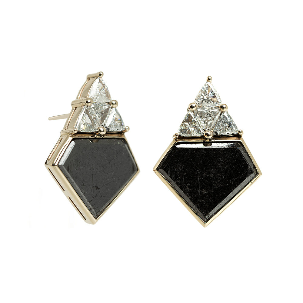 Black and White Diamond Earrings