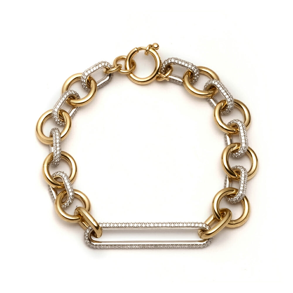 Mixed Oversized Pave Bracelet