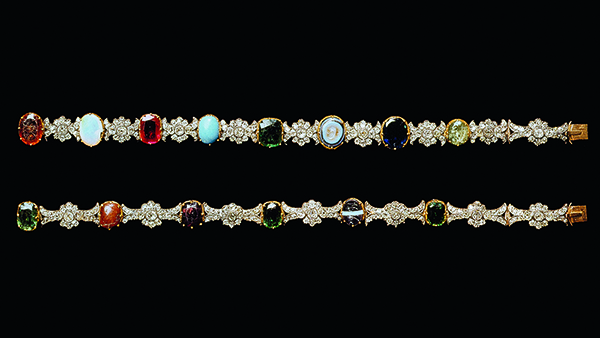 Chaumet exhibit Empress Joséphine’s Acrostic Bracelets, François-Regnault Nitot, circa 1806. Collection of HM Queen Margrethe II of Denmark, Copenhagen.