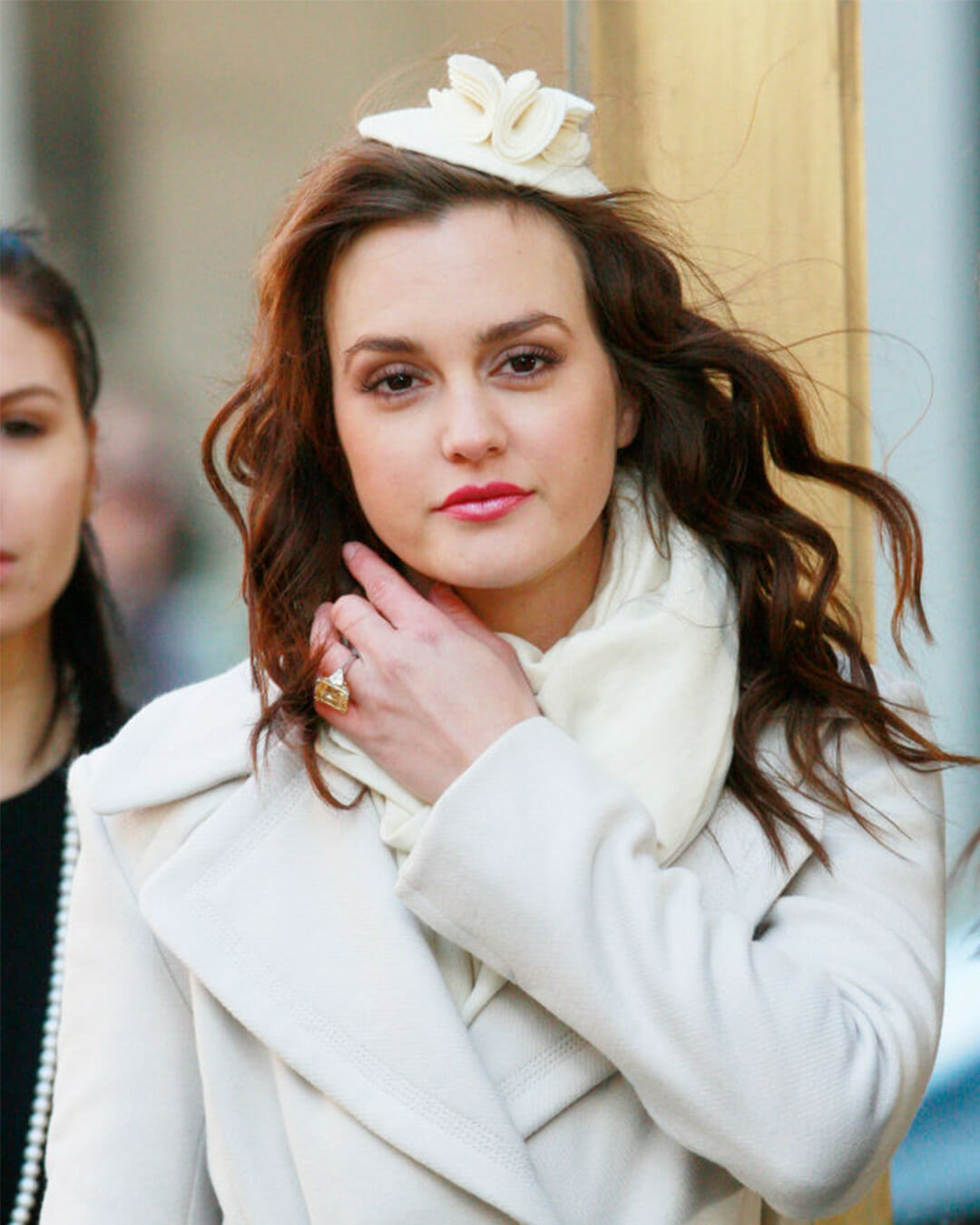 Leighton Meester as Blair Waldorf wearing a diamond ring 