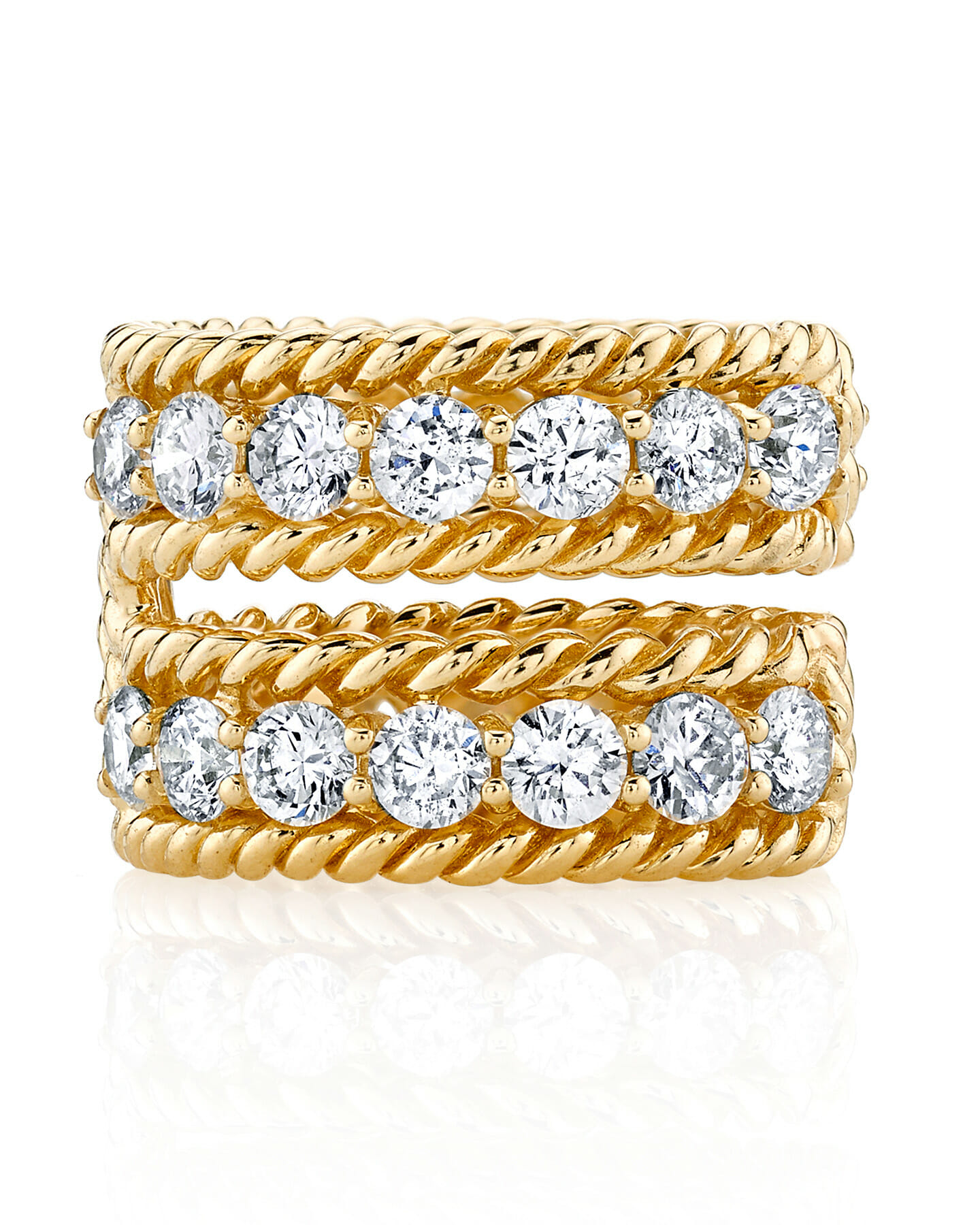 The Last Line Diamond Two Row Twist Ring