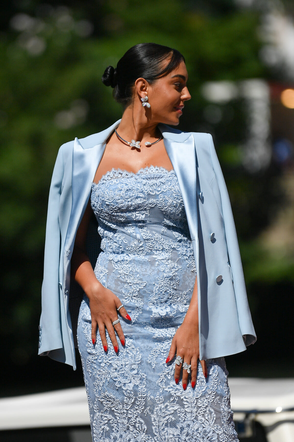 venice international film festival looks outfits red carpet diamond jewelry georgina rodriguez