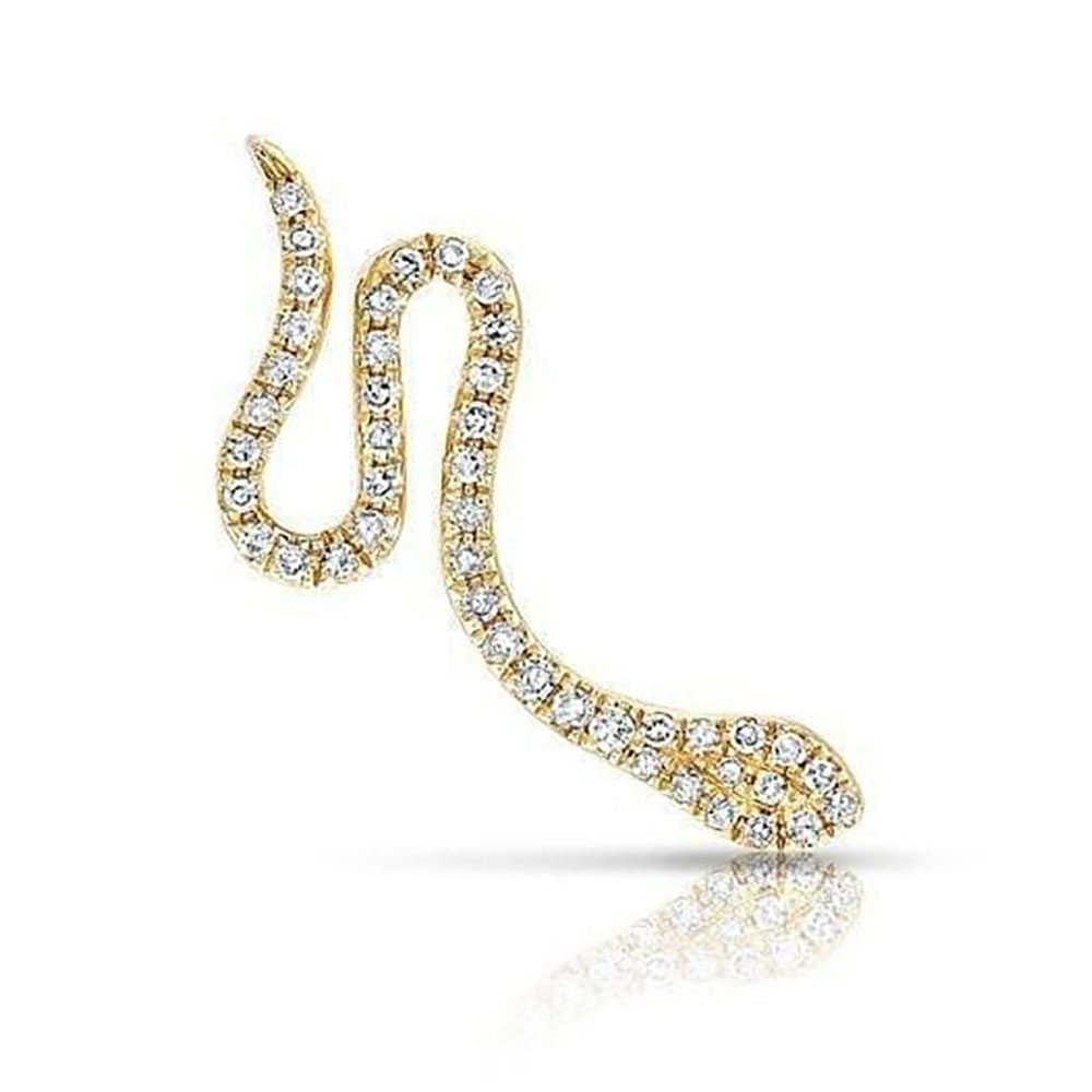 14 KT Gold Yellow Gold Diamond Snake Ear Climber