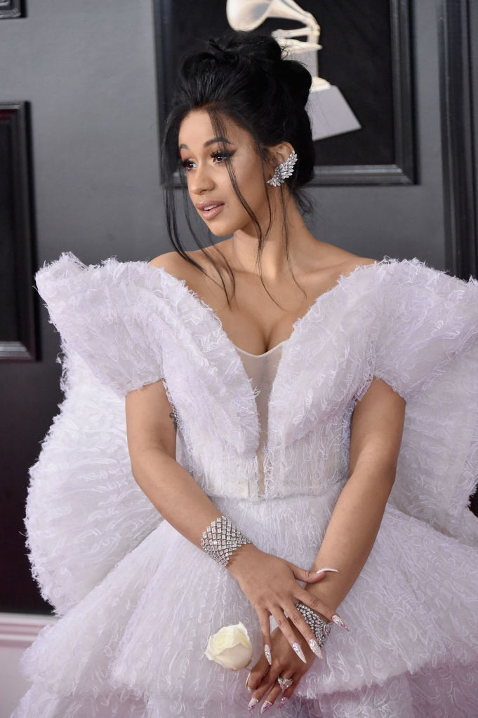 cardi b diamond jewelry earrings grammys