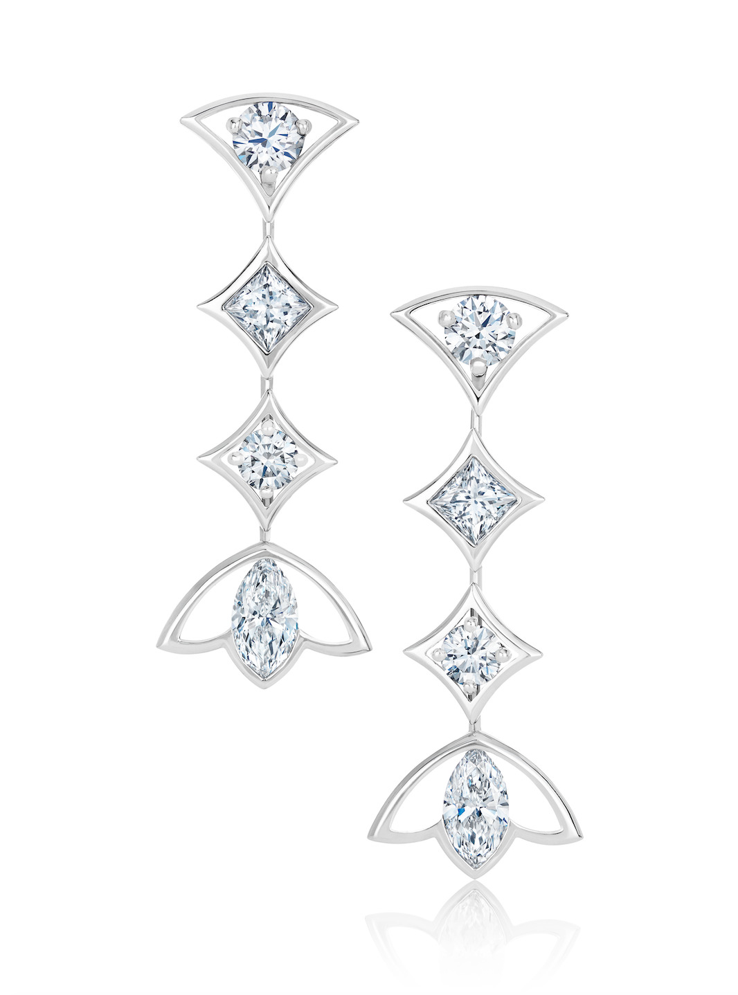 de beers diamond earrings lotus