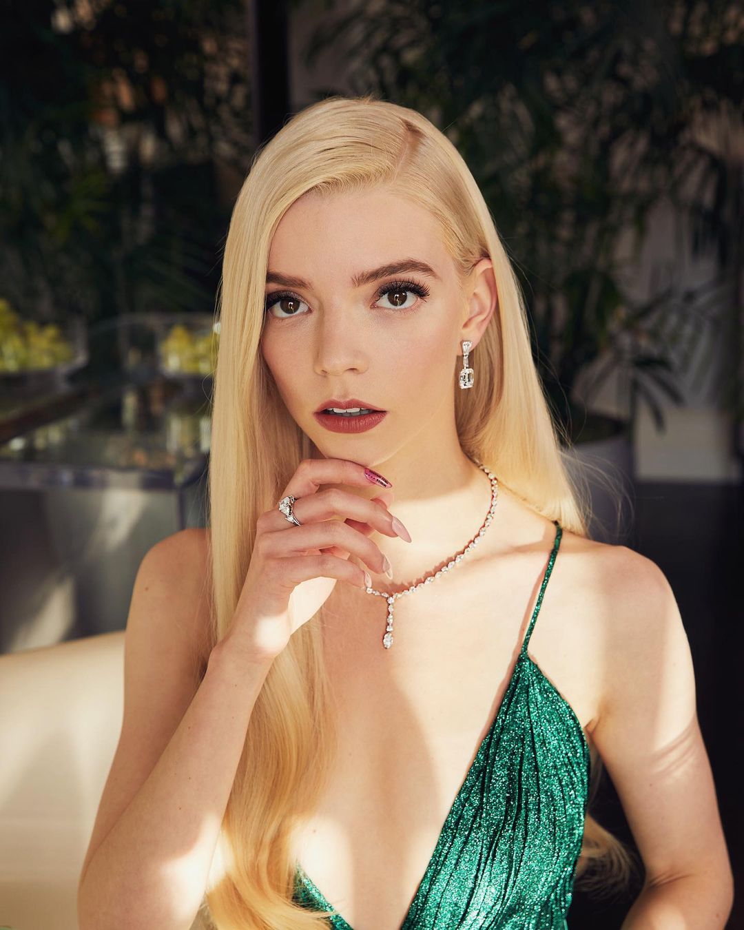 anya taylor joy celebrity diamond jewelry look