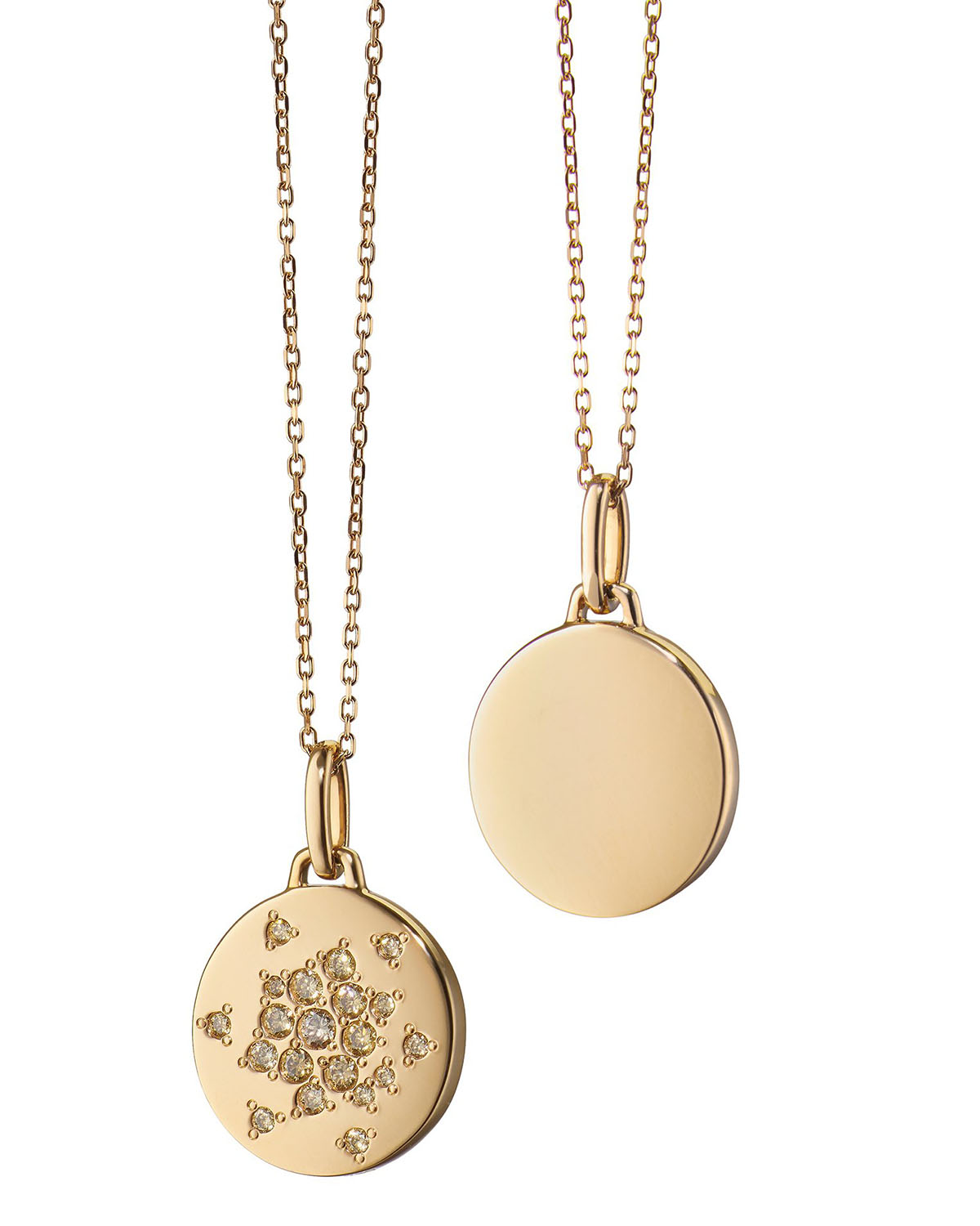 Scattered Champagne Diamonds Engravable Pendant