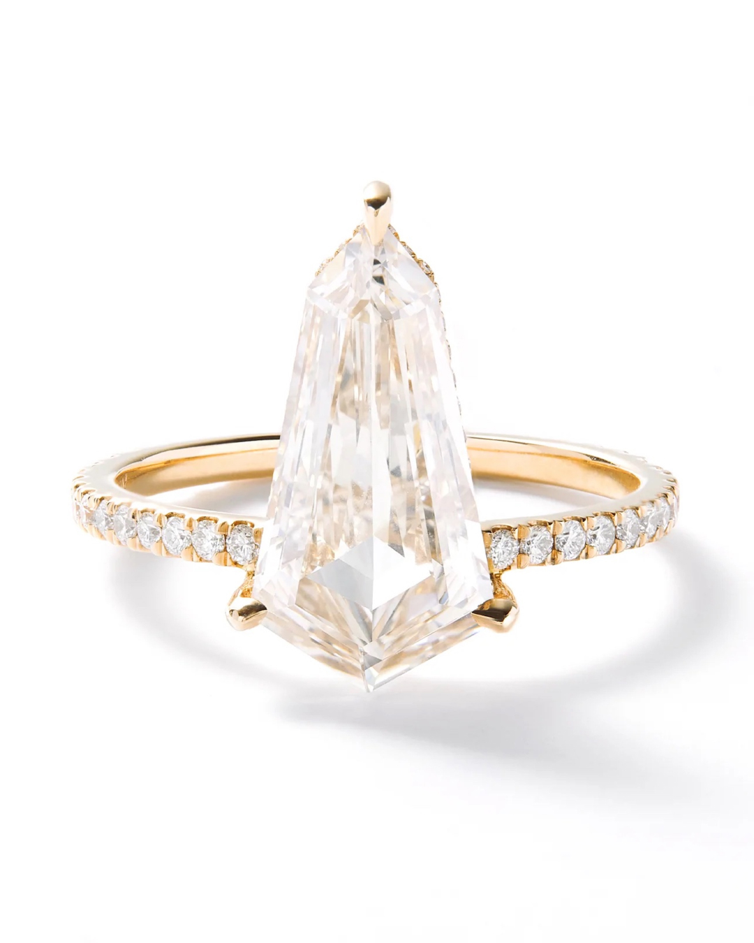 kite shaped diamond engagement ring