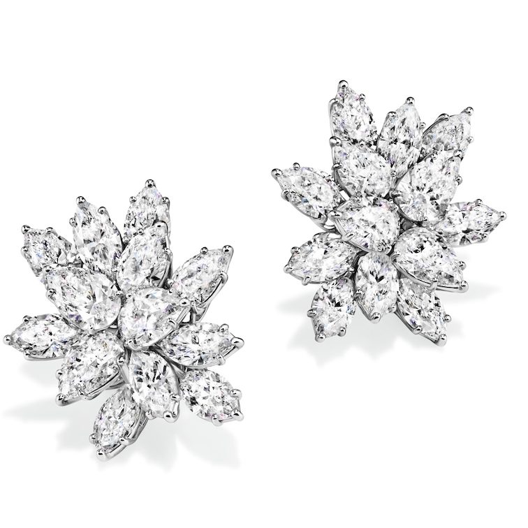 harry winston wreath collection cluster earrings
