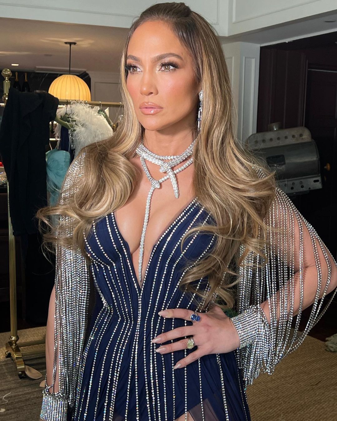 Jennifer Lopez Diamond Look 2023 Grammy Awards