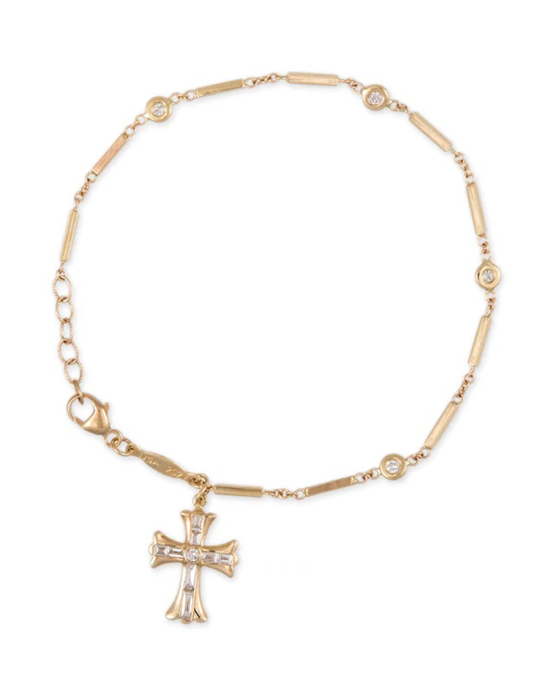 Mob Wife Aesthetic Natural Diamond Cross Necklace