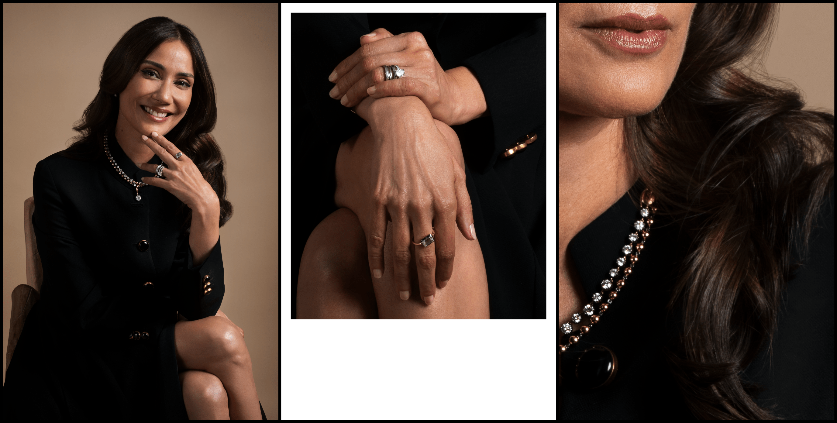 Nonita Kalra’s Minimalistic Elegance with natural diamond rings and necklace