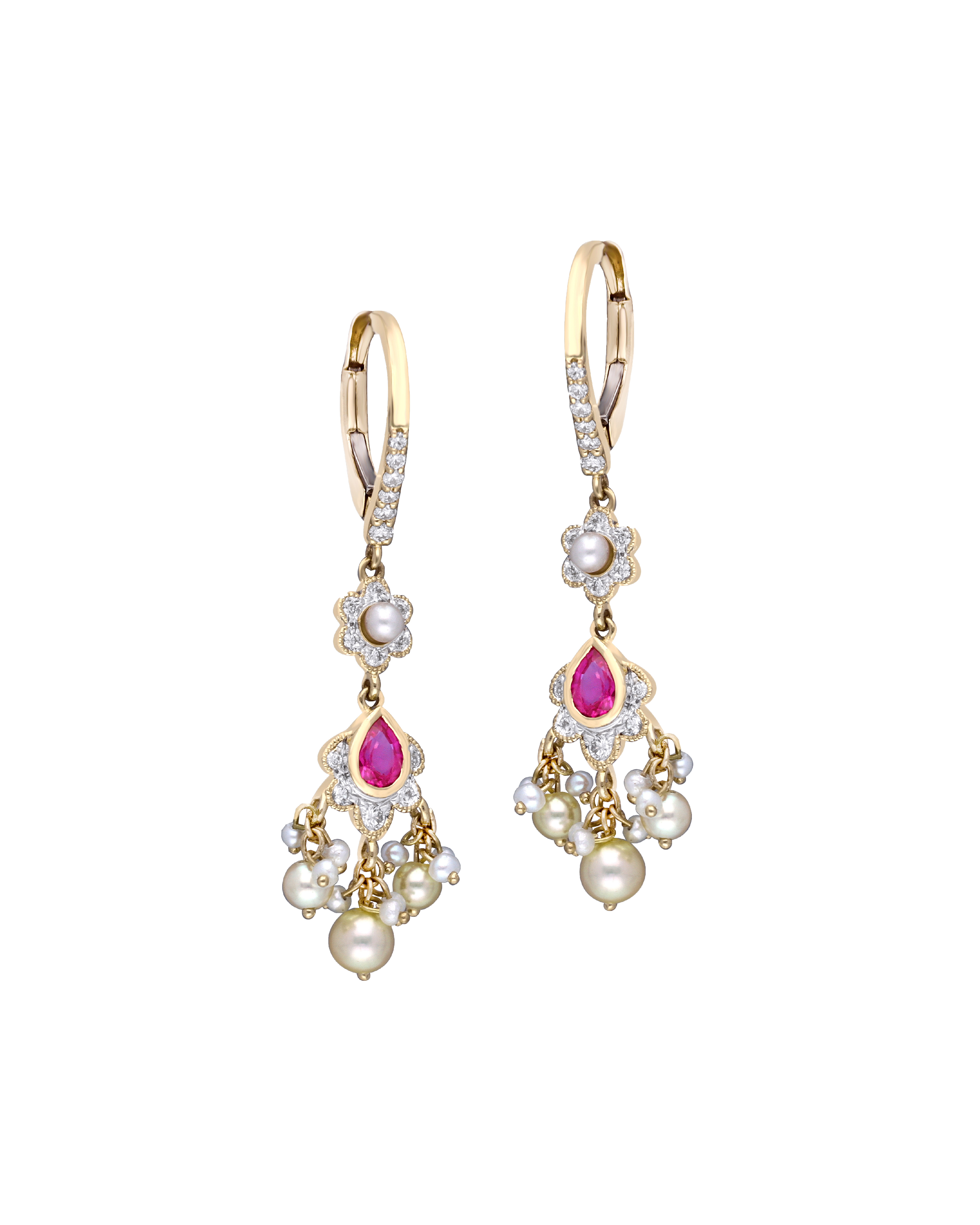 Traditional Diamond Earrings by Moksh