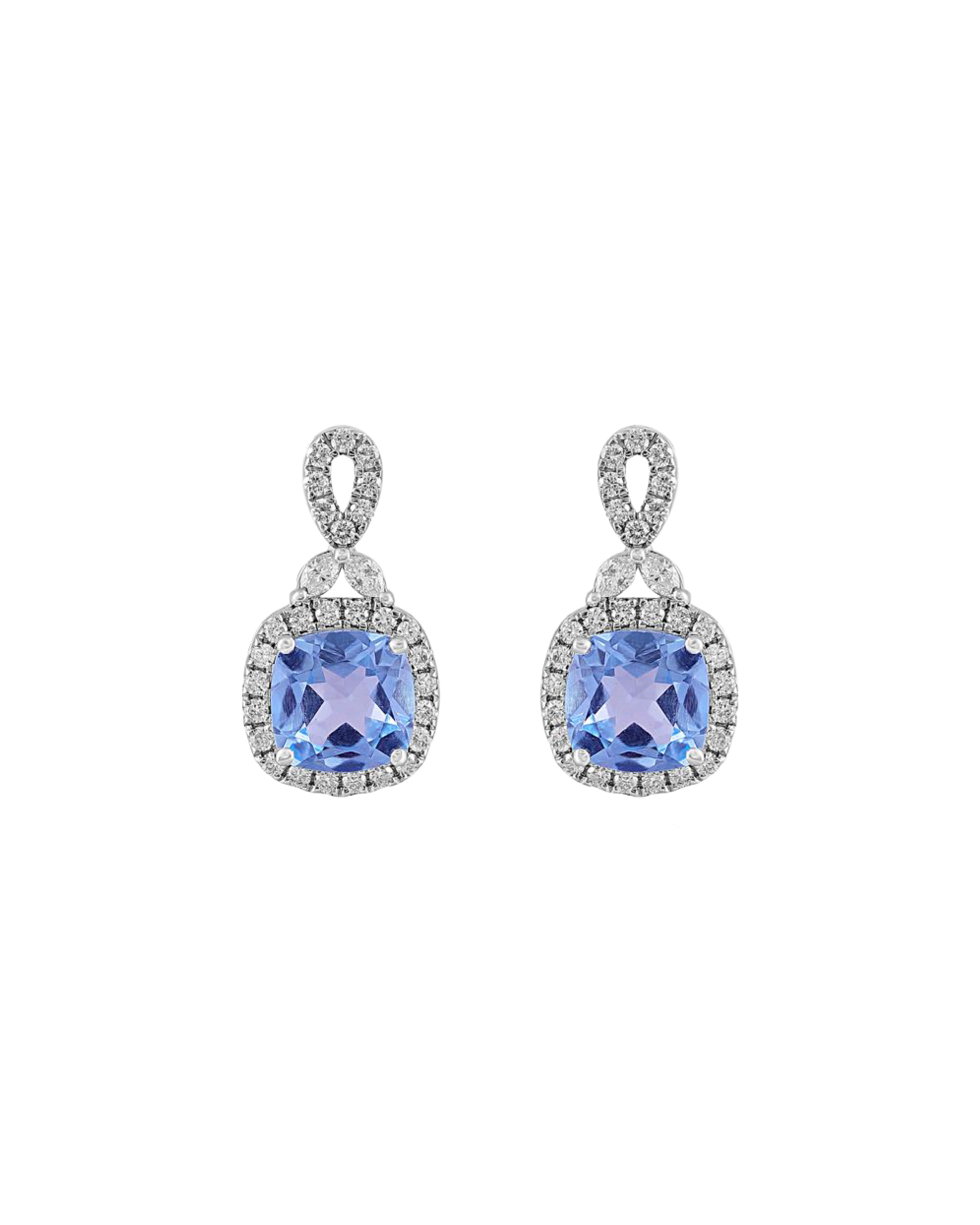 Diamond Earrings from Shea Luxe with Periwinkle Stones