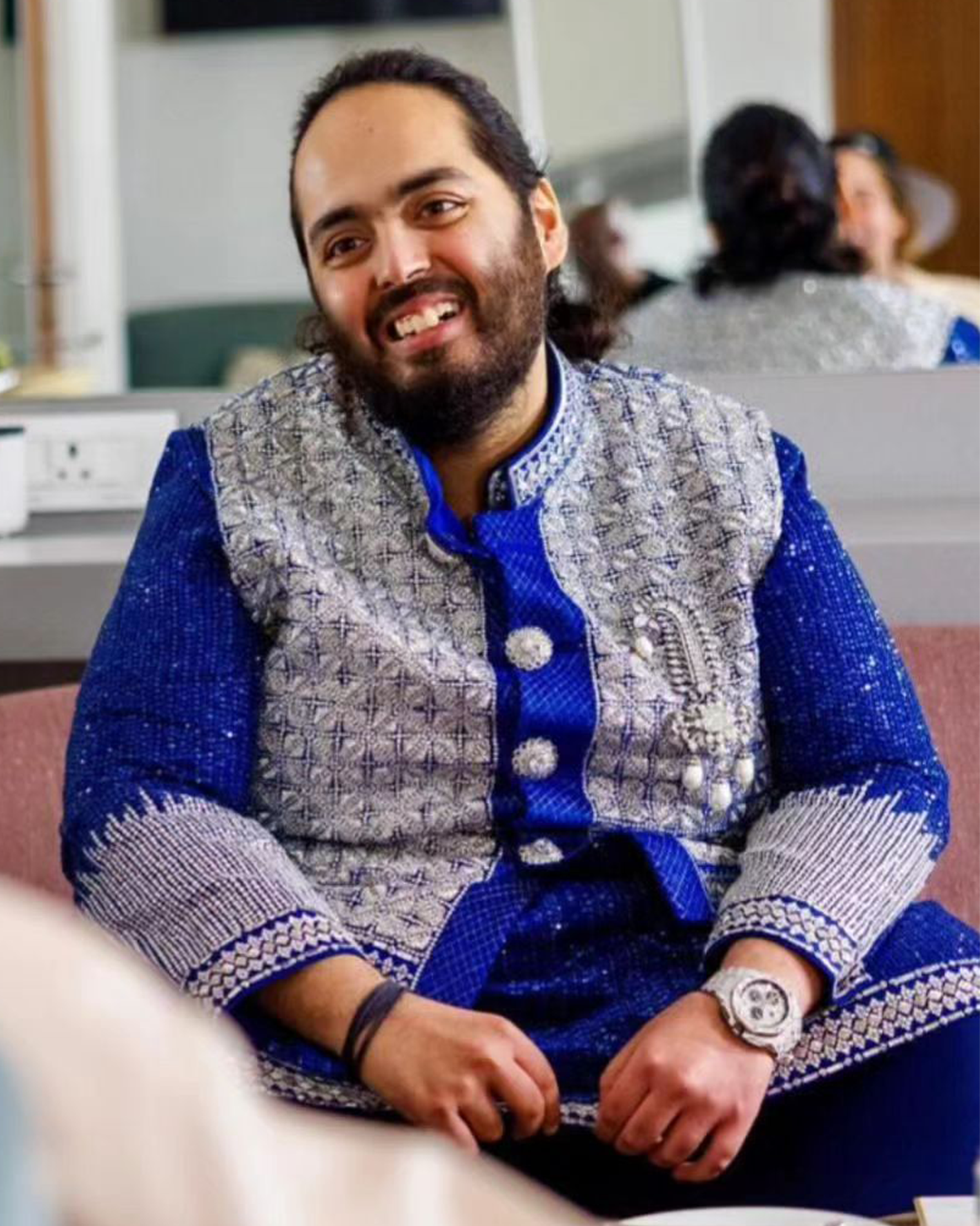 Anant Ambani wearing Audemars Piguet Royal Oak diamond watch