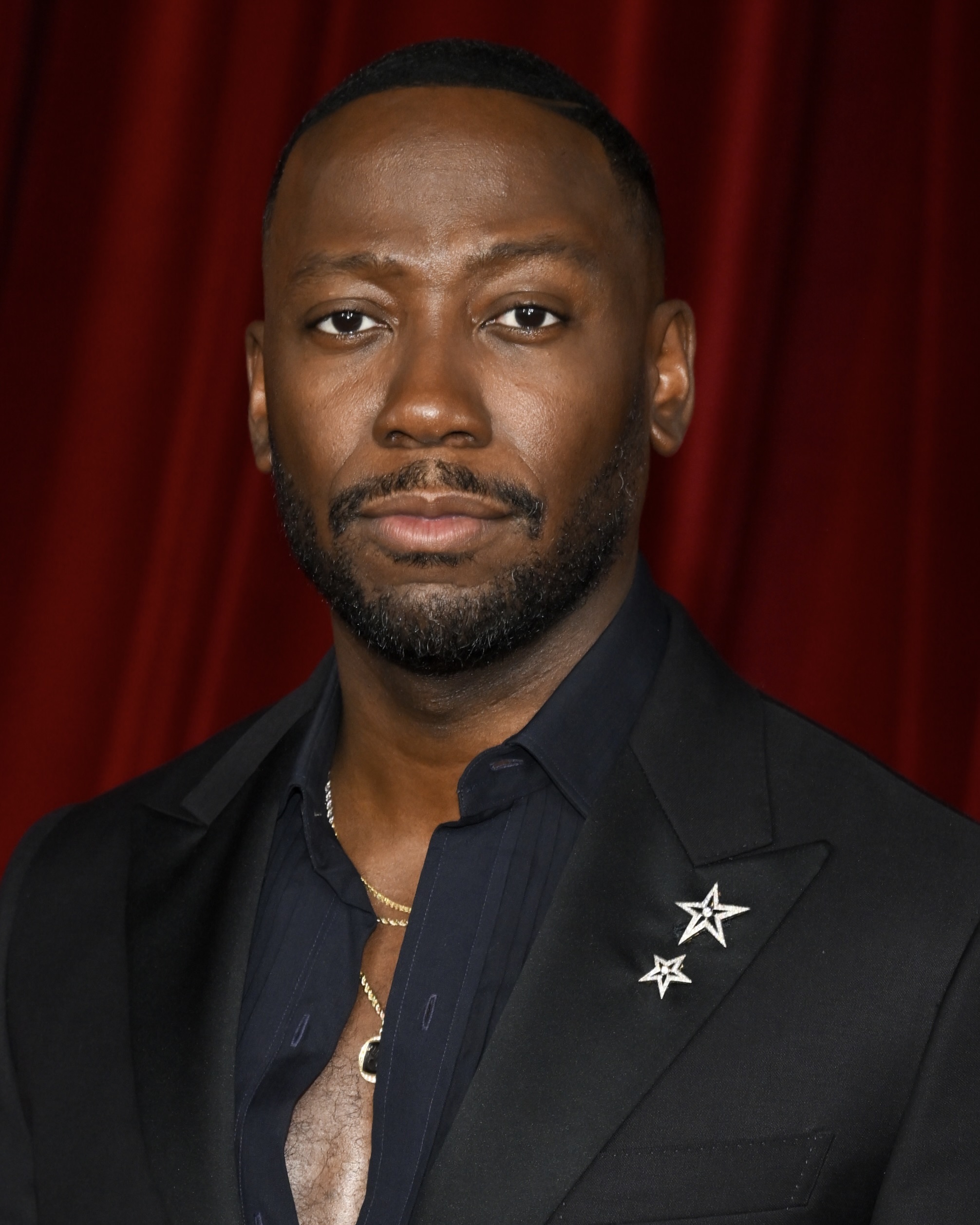 Lamorne Morris attends the 2024 Academy Museum Gala in Toni + Chloë Goutal diamond jewelry.